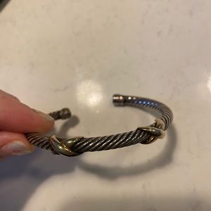David Yurman X bracelet silver and gold